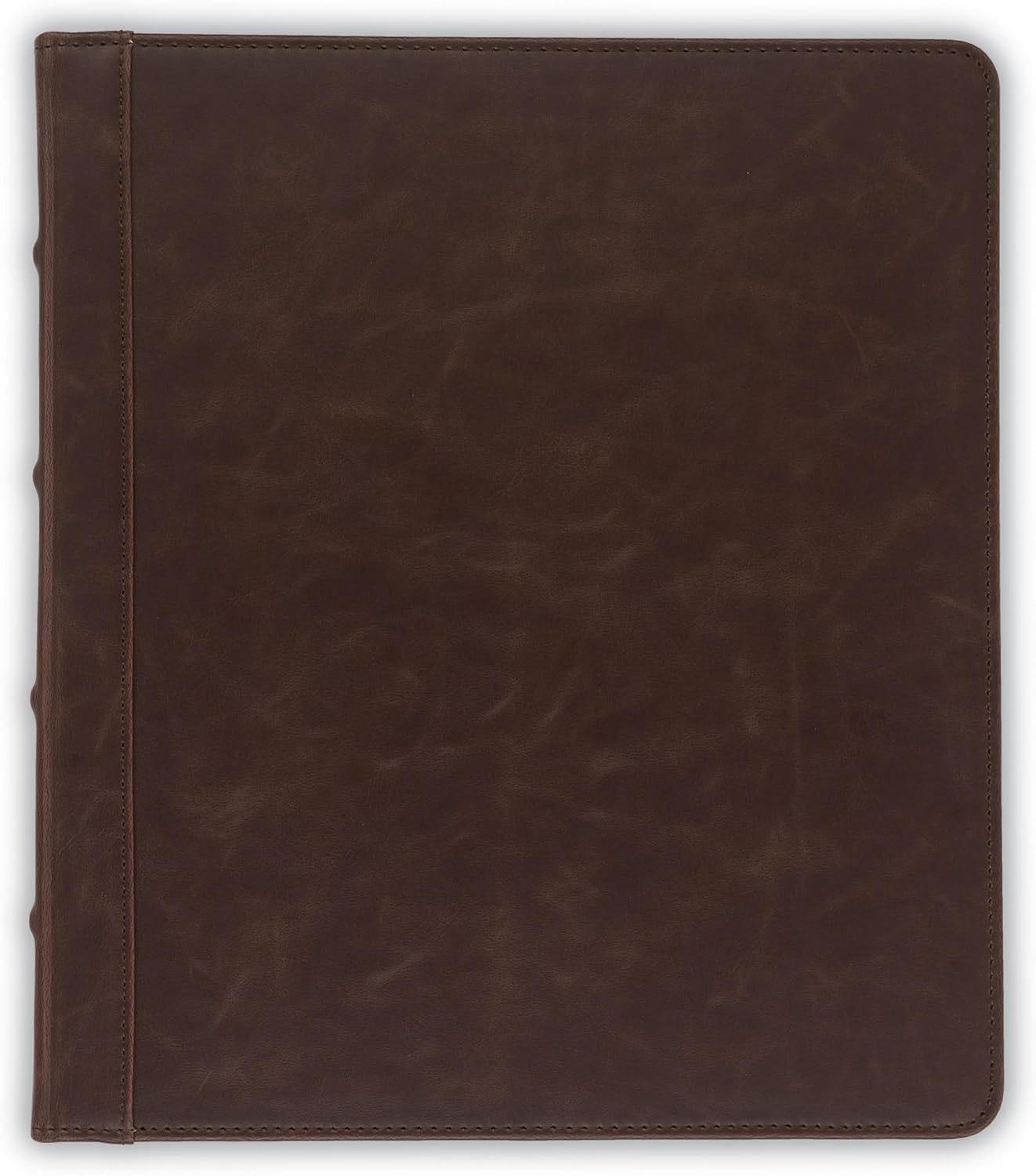 Samsill Vintage Leather Binder, 0.5 Inch Round Ring (Holds 100 Sheets), Letter Size 8.5x11 Documents, Professional Organizer Portfolio, No Zipper, Brown