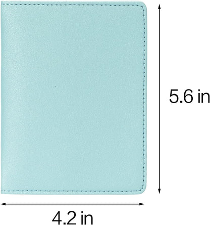 2 Pack Passport covers and Vaccine Card Holder PU Leather Passport Wallet Vaccine Case Protector Slot Travel Passport Wallets for Women & Men (Blue & Pink)