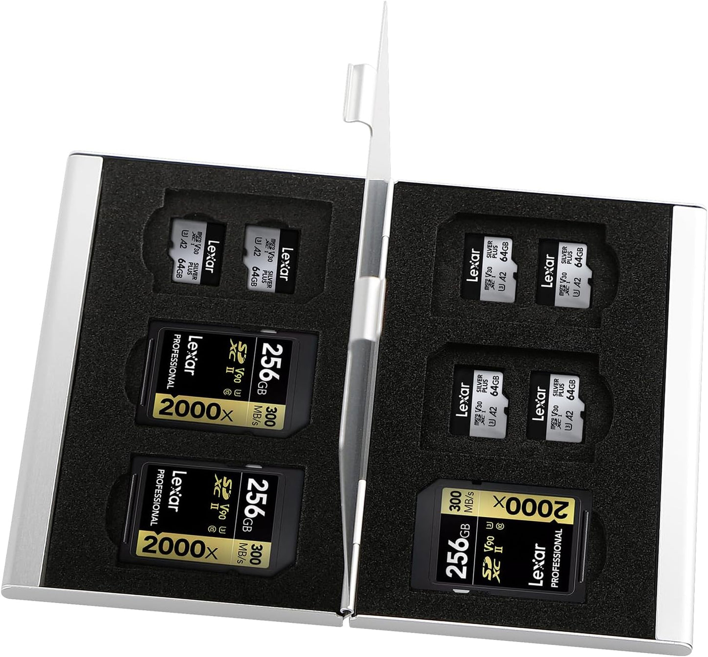 Aluminum SD Card Case, 18Slots Ultrathin SD Card Holder, Memory Card Storage Holder, Fit for 6 SD Card, 12 Micro SD Card, Silver