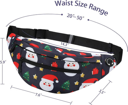 MAXTOP Large Crossbody Fanny Pack with 4-Zipper Pockets,Gifts for Enjoy Sports Festival Workout Traveling Running Casual Hands-Free Wallets Waist Pack Phone Bag Carrying All Phones