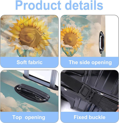 Sunflower Luggage Cover Washable Suitcase Protector Anti-Scratch,Stretchable Fit for 20-34Inch Luggage Durable Travel Bag Cover with Zipper Closure (M(24-26inch suitcase))