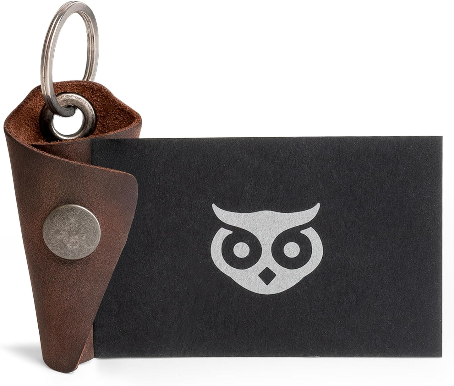 Hide & Drink Full Grain Leather Wrap Keychain, Organizer Snap Closure, Key Ring Cover, Silencer Sleeve Key Holder for Men