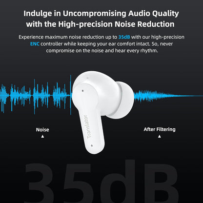 M3 Offline AI Translator Earbuds Support 144 Languages & Accents Translation Two-Way Translation Translator Device AI Translation Earbuds Real Time No Subscription Required