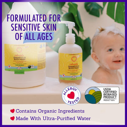 California Baby Calendula Baby Shampoo and Conditioner Set | 100% Plant-Based | 19oz Soothing Lavender Body Wash + 8.5oz Lavender Conditioner |