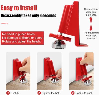 Door Stoppers Security,Portable Door Lock Brace for Home Security and Personal Protection,Apartment Hotel Door Lock,Security Jammer Stopper for Women,Personal Protection (no Alarm)