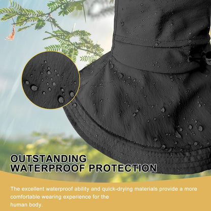 Sun Hats for Women Wide Brim Ponytail UV Protection Beach Hat Packable Waterproof Bucket Hat for Travel Hiking Gardening