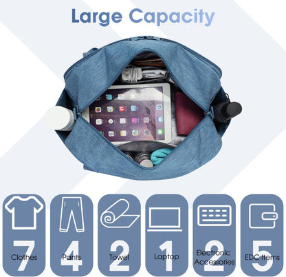 Narwey 18" Carry on Bag with Laptop Compartment 14 Inch Travel Duffel Bag for Spirit Airlines Personal Item Bag Overnight Weekender Bag with Wet Pocket for Women and Men (Navy Blue)