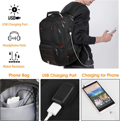 LTINVECK Travel Laptop Backpack, Extra Large Backpack for Men Women with USB Charging Port, TSA Friendly Heavy Duty Big Business Computer Bag Tech Backpacks Bag Fit 17 Inch Laptops, RFID Backbag