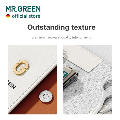 MR.GREEN Colorful Manicure Set Practical Pedicure Kits Nail Clippers Personal Care Tools Facial Hair Scissors with Fashion Case (Mr-6683 Orange)