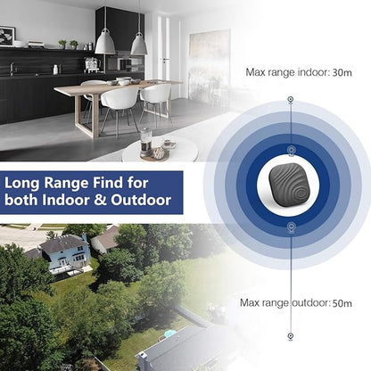 Findthing Key Finder Smart Tag 4-Pack - Bluetooth Tracker Item Locator with Key Chain - Both iOS and Android Compatible for Keys Pet Wallets Backpacks and Tablets