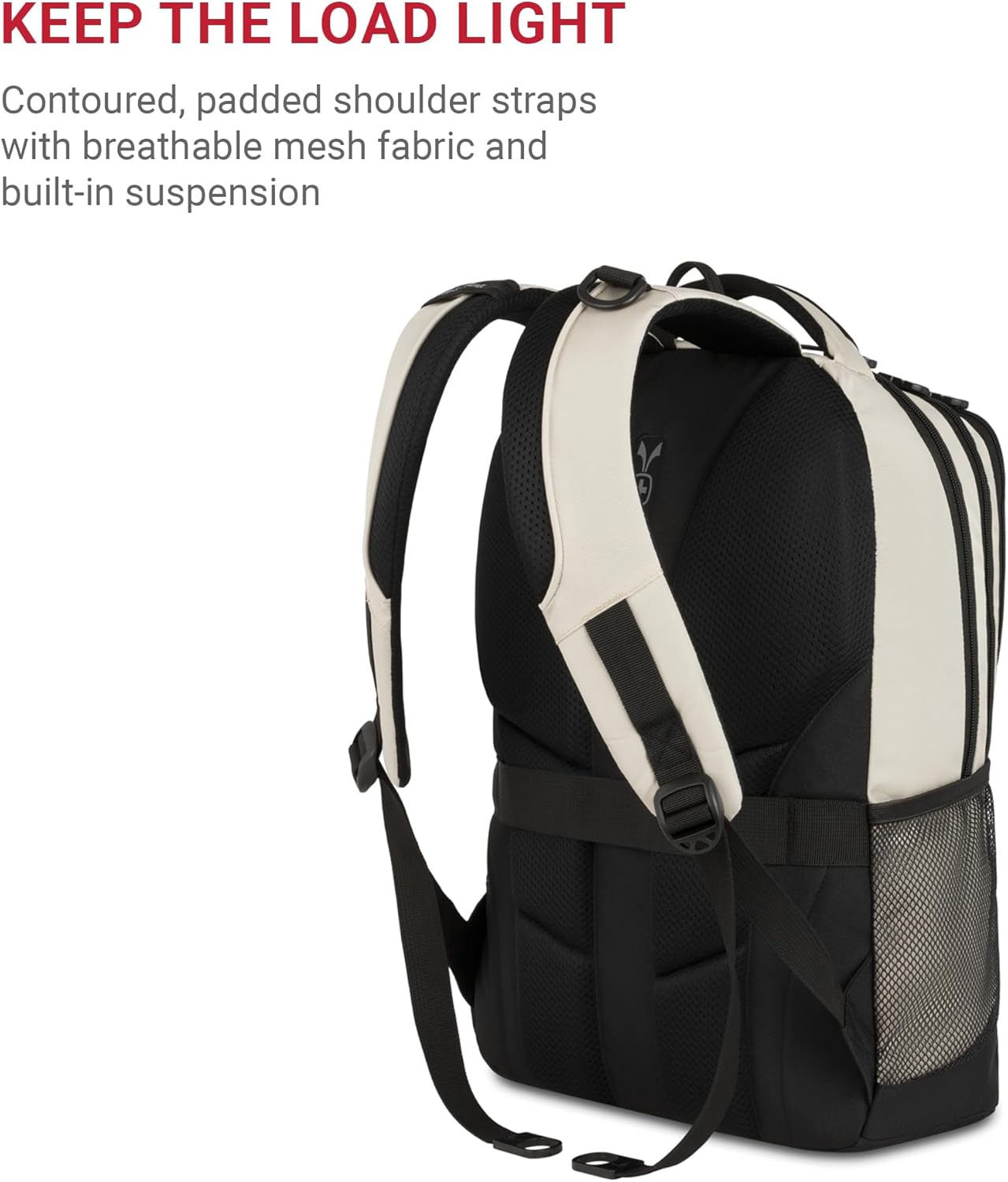 SwissGear Cecil 5505 Laptop Backpack, Cream/Black, 18-Inch