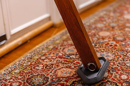 Super Heavy Duty Security Door Wood Grain Finish Lock Bar Fully Adjustable Door Stopper Device for Home Defense for Residential and Commercial Use to Protect Against Forced Entry