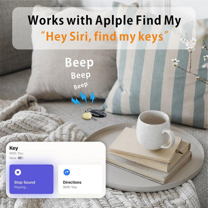 Air Tracker 4 Pack, Smart Bluetooth Tracker Works with Apple Find My (iOS Only), Item Finder Locator for Keys, Luggage, Backpack, IP67 Waterproof