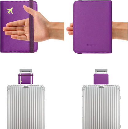 ZOPPEN Passport Holder Wallet, Passport Cover Travel Wallet Women Travel Essentials Accessories Document Organizer Travel Must Haves Rfid Blocking Cover Case for Women and Men, Purple