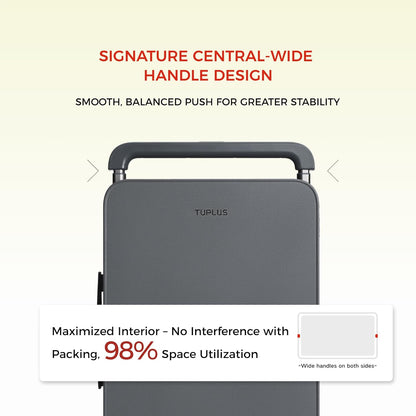 TUPLUS 20” Carry-On Hardside Luggage Lightweight ABS Travel Suitcase with Wide Handle Spinner Wheels TSA Combination Lock, Balance Series 2.0,Stone Grey