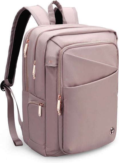 Swissdigital Design Laptop Backpack For Women,College Bookbags With USB Charging Port,Cute Computer Backpacks For Work Business,Pink | KATY ROSE