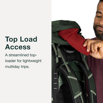 Osprey Talon 44L Men's Lightweight Hiking Backpack with Hipbelt, Green Canopy/Pine Leaf, S/M