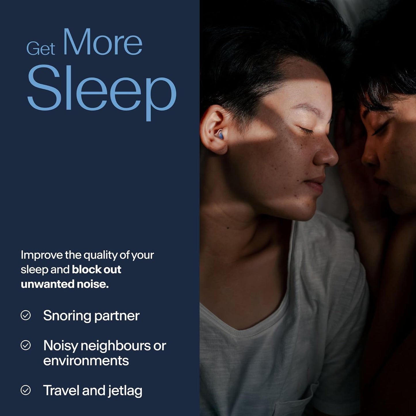 Alpine SleepDeep Mini - Soft Ear Plugs for Sleeping and Concentration - New 3D Oval Shape and Noise Reducing Gel for Better Attenuation - 27dB - Ideal for Side Sleeper - 1-Pair Reusable: S