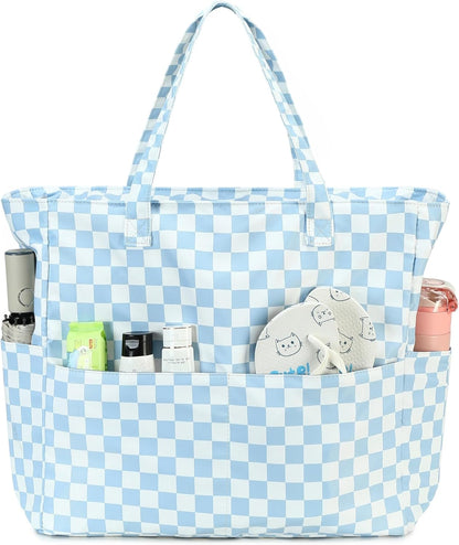 Waterproof Beach Tote Pool Bags for Women Ladies Extra Large Gym Tote Carry On Bag With Wet Compartment for Weekender Travel