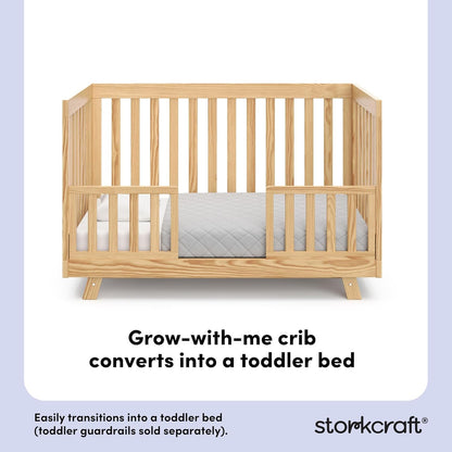 Storkcraft Beckett Grow-with-Me Convertible Crib (Natural) – GREENGUARD Gold Certified, Converts to Toddler Bed & Daybed, Fits Standard Crib Mattress, Easy-to-Assemble