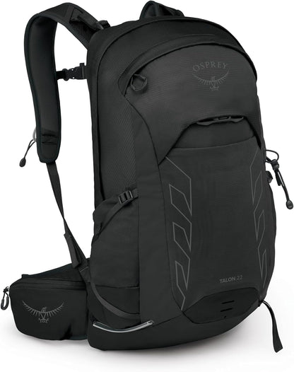 Osprey Talon 22L Men's Lightweight Hiking Backpack with Hipbelt, Black/Coal Grey