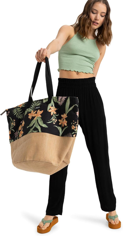 Roxy Women's Beach Tote Bag | Travel | Vacation | Straw | Lightweight | Breathable