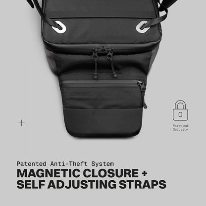 The Frenchie Co. - Super Light Ballistic Speed Backpack - Expandable Lightweight Carry-On - Anti-theft Magnetic Closure for Rapid Access - Self-adjusting Straps and Water-resistant Ballistic Nylon