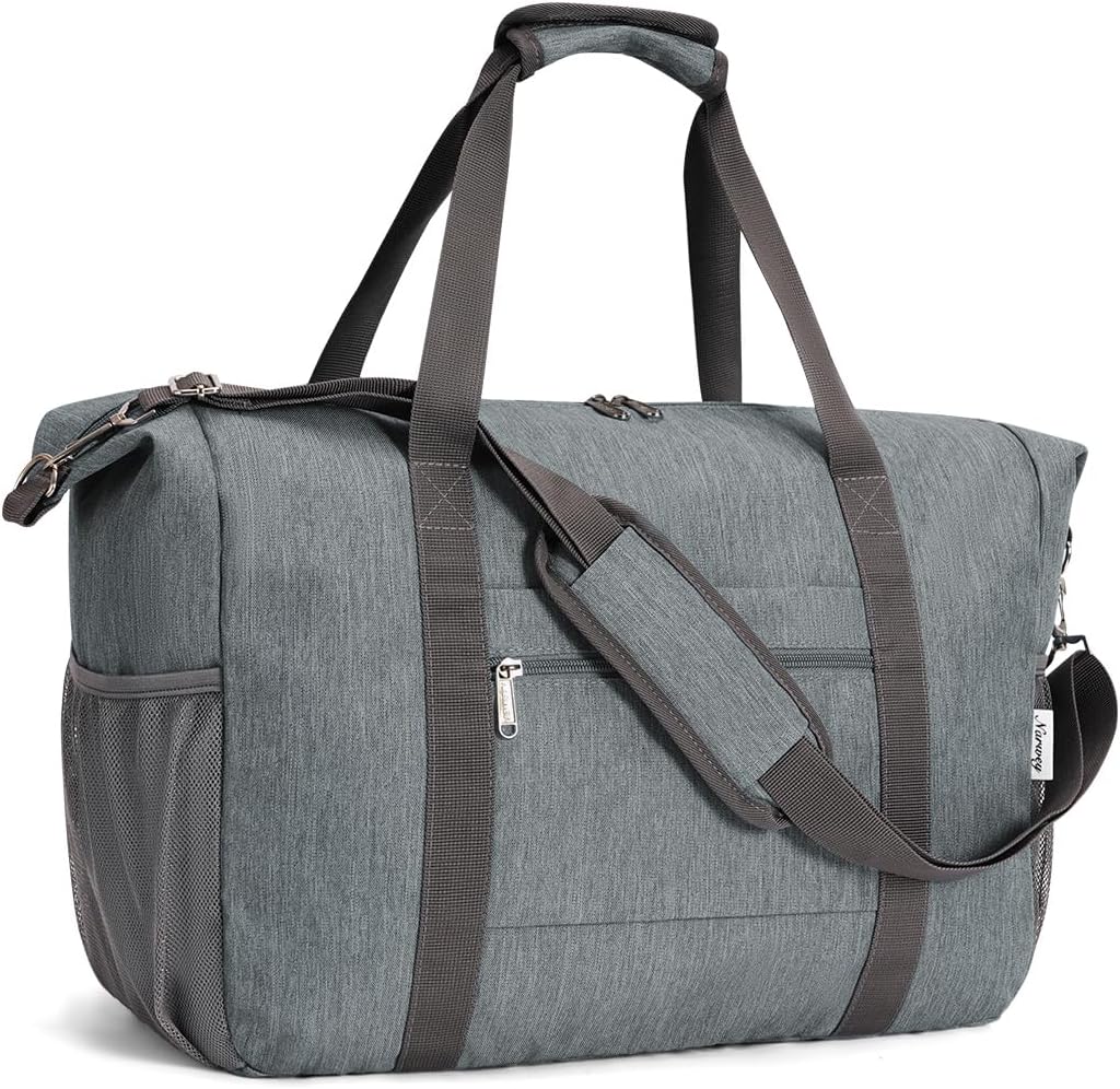 Narwey 18x14x8 Inches Travel Bag Spirit Airlines Frontier Personal Item Bag, Travel Duffel With Wet Pocket Carry on Bag for Airplane Underseat Duffle Overnight for Women and Men (Grey)