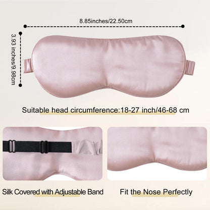 ZIMASILK 100% 22 Momme Pure Mulberry Silk Sleep Mask,Filled with 100% Mulberry Silk,Silk Wrapping Strap- Super Soft & Comfortable Sleep Eye Mask for Sleeping (Light Plum)
