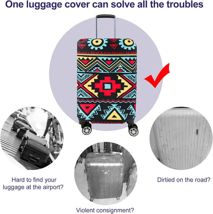 7-Mi Travel Luggage Cover Elastic Sleeve 19"-20" Anti-Scratch Suitcase Protector Cover Size S, Bohemia