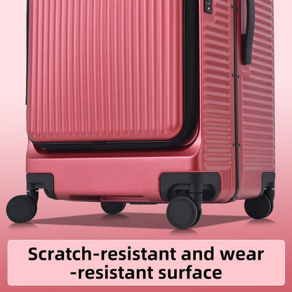 2 pieces 20/29 Aluminum Frame Carry On and Checked Luggage Set with Side Opening, Lightweight Hardshell ABS+PC Trunk Suitcase with TSA Lock, 360° Universal Wheels & Adjustable Handle,Wine Red