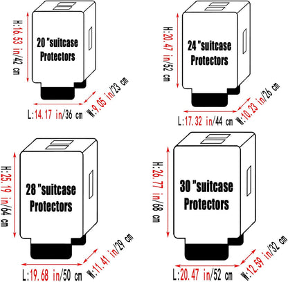 20 Inch Clear PVC Luggage Cover Protectors Suitcase Covers for Luggage Thickened suitcase protective cover for Wheeled Suitcase Suitable for 20"