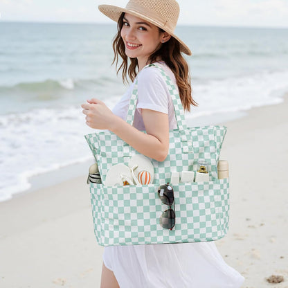 Beach Pool Bags Tote for Women Ladies Large Gym Tote Carry On Bag With Wet Compartment for Weekender Travel Waterproof