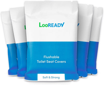 Individually Wrapped Toilet Seat Covers Disposable Flushable - Deluxe Premium Quality Travel Essential - Extra Thick and Large - Sample Size 5 pack