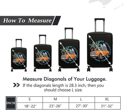 HYPER VENTURE Washable Luggage Cover - Fashion Suitcase Protector Fits 31-32 Inch Luggage (Road Adventure, XL)