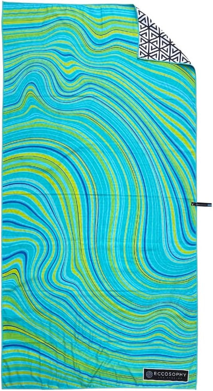 ECCOSOPHY Microfiber Beach Towel - Sand Free Towels are Quick Dry, Light Weight, Super Absorbent - Perfect Pool, Travel, Cruise, Camping Essentials - Oversized Extra Large for Adults 71x35 in