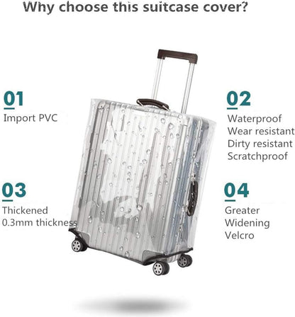 30 Inch Clear PVC Luggage Cover Protectors Suitcase Covers for Luggage Thickened suitcase protective cover for Wheeled Suitcase Suitable for 30"