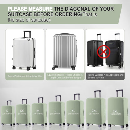 Travel Luggage Cover Suitcase Protector Scratch-Resistant Fit 19-31 Inch Suitcase, Not Included Suitcase (Cyan, 2XL(30-31 inch))