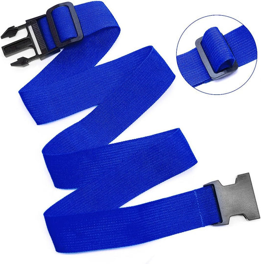 4Pack Luggage Straps Add Bag Luggage Straps to Connect Two Suitcases, Adjustable Luggage Belt Connector for Carry On, Travel Attachment Accessories to Hold Suitcases Together, Blue