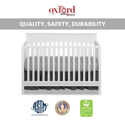 Oxford Baby Harper 4-in-1 Convertible Crib, Snow White, GreenGuard Gold Certified