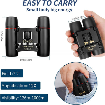 Compact Binoculars for Adults and Kids, HD Mini Portable Outdoor Binoculars Children, Pocket Lightweight Folding for Bird Watching, Hunting, Concert, Theater, Opera, Traveling, Tourism, Shows