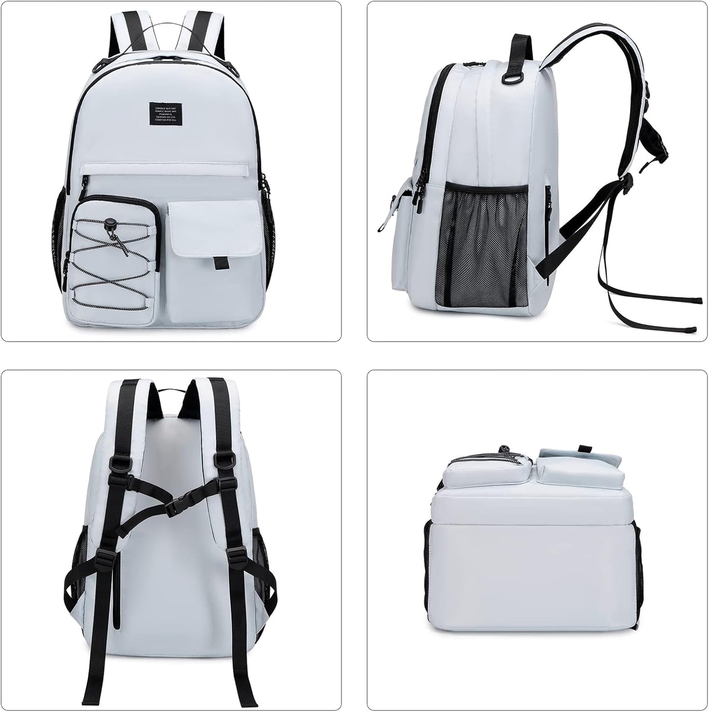 Lohol Fashion Backpack with Anti Theft Pocket, Water Resistant Travel Daypack for Teen Girls & Boys (Smoky Grey)