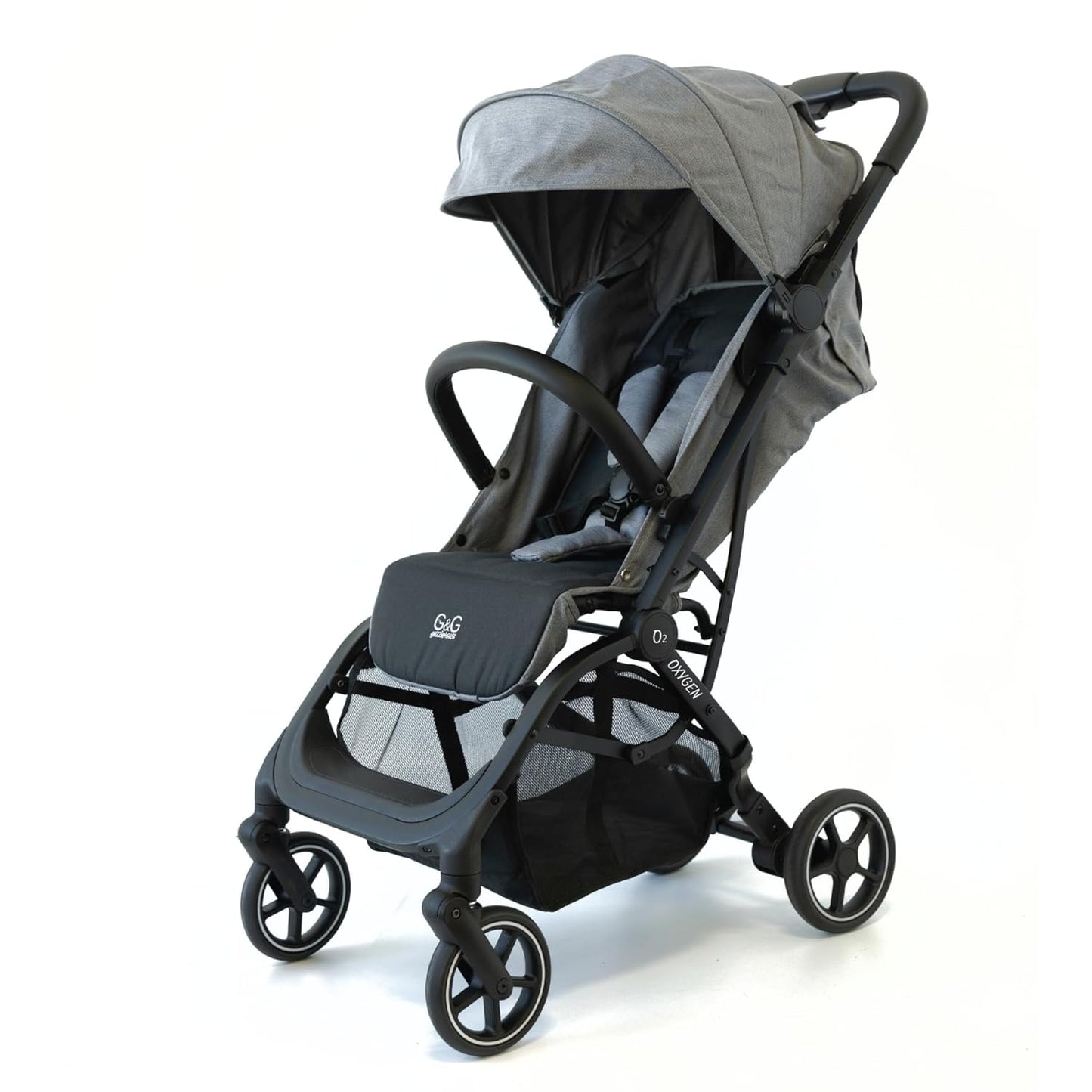 guzzie+Guss Oxygen v2 Lightweight Stroller – Compact, Foldable, Travel-Friendly Baby Stroller | Best Lightweight for Infants and Toddlers - Platinum