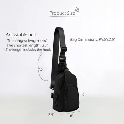ODODOS Daily Sling Bag with Adjustable Straps Crossbody Chest Bag Lightweight Small Backpack for Casual Traveling Hiking