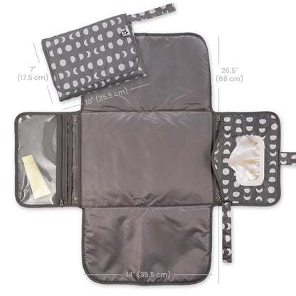 Tiny Twinkle Portable Diaper Changing Pad-Foldable Waterproof Changing Mat&Portable Changing Pad for Travel,Baby Changing Station with Smart Wipes Pocket&Storage (Luna)