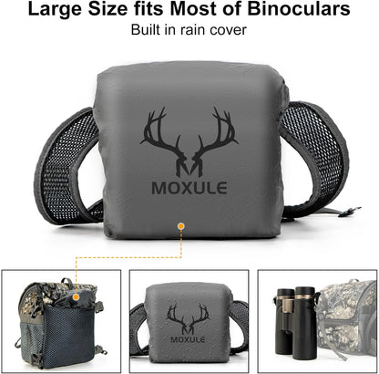 Binocular Harness Chest Pack: Bino Case with Magnetic Lid and Rain Cover for Hunting(Green)