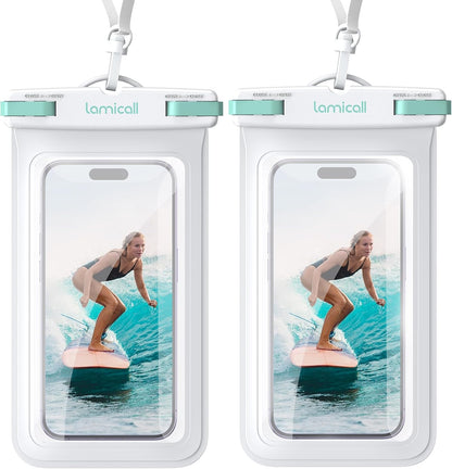 Lamicall 2 Pack Green White Cell Phone Bag, for Mother Mom, Birthday Gift for Father Teens Girls Boys Phone Pouch