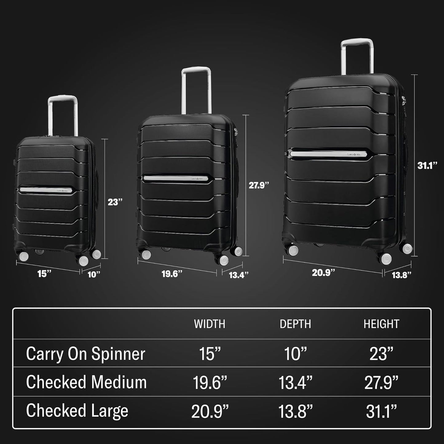 Samsonite Freeform Hardside Expandable with Double Spinner Wheels, Merlot, Checked-Medium 24-Inch