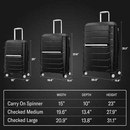 Samsonite Freeform Hardside Expandable with Double Spinner Wheels, Merlot, Checked-Medium 24-Inch