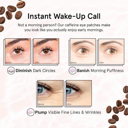 grace & stella Caffeine Under Eye Patches - Awakening Eye Patches for Puffy Eyes and Dark Circles - Under Eye Mask Patches with Niacinamide & Hyaluronic Acid - Vegan, Cruelty-Free (Bronze, 48 Pairs)